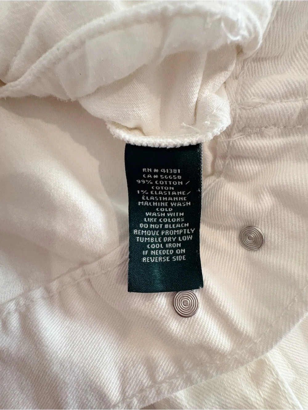 Lauren Ralph Lauren White Denim Jacket – Collarless Cropped Style – Size 1X - Picture 4 of 4